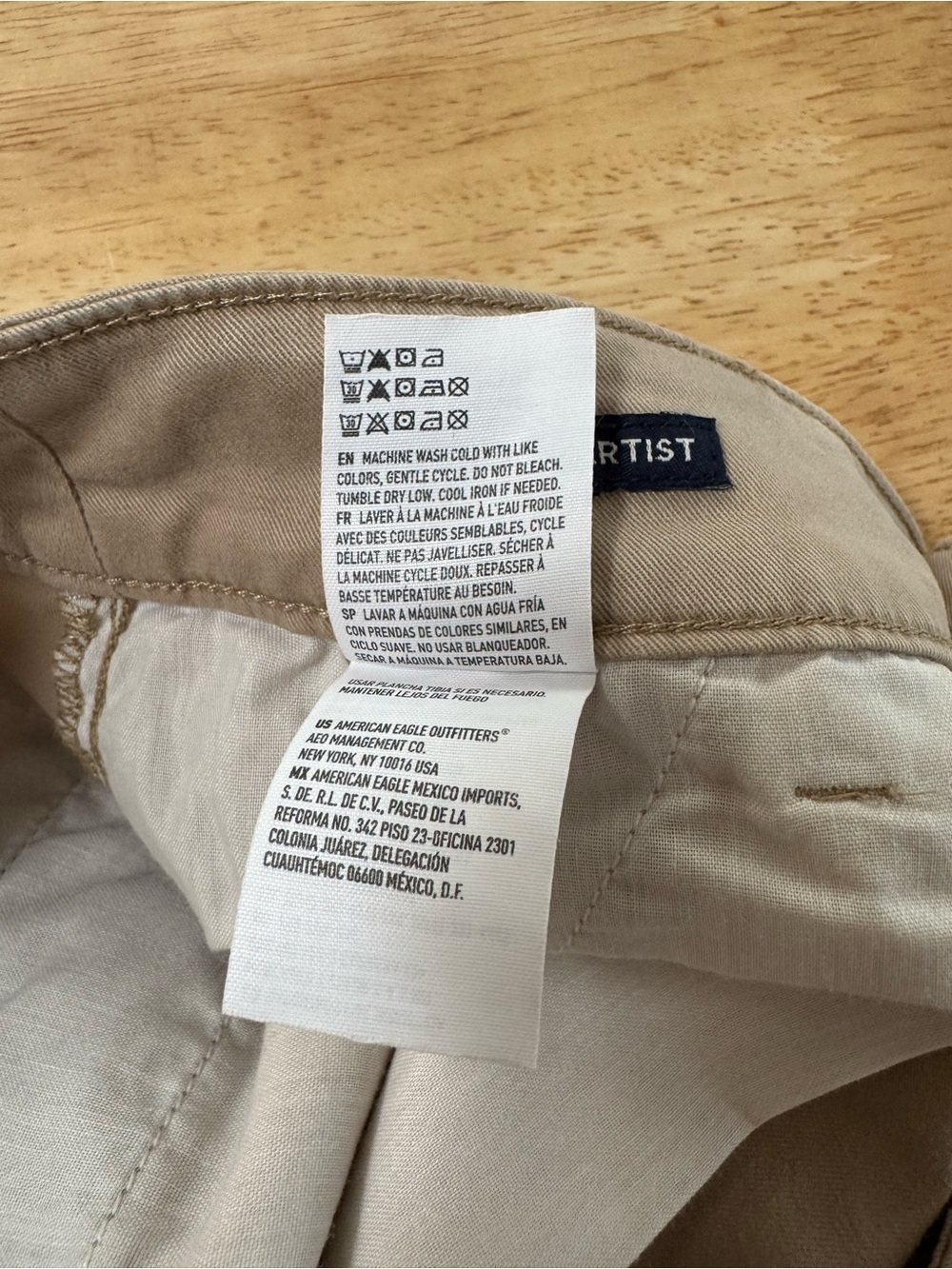 American Eagle Artist Flare Khaki Pants - Low Rise Stretch Size 10 NWT - Picture 7 of 10